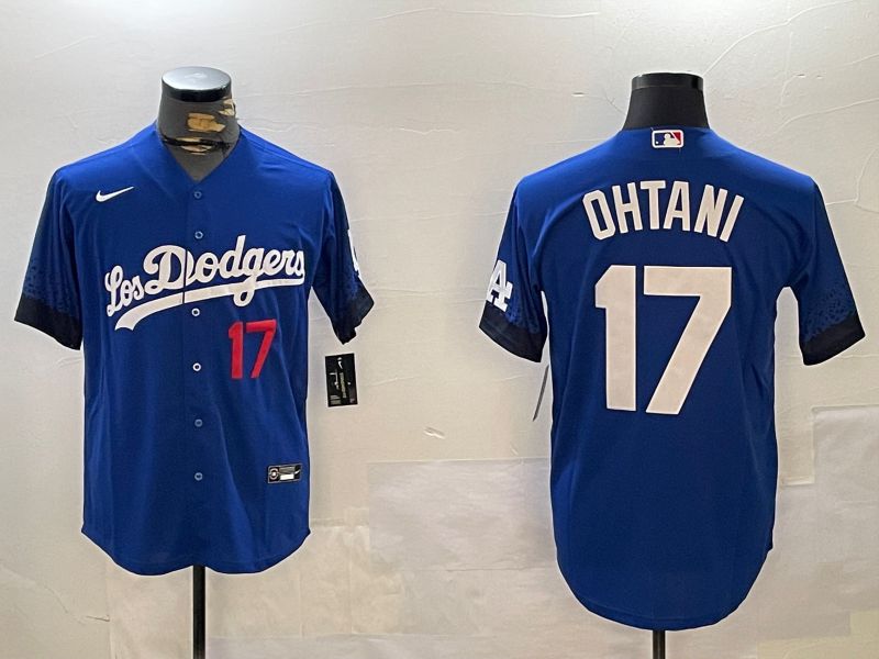 Men Los Angeles Dodgers #17 Ohtani Blue City Edition 2024 Nike MLB Jersey style 12163->los angeles dodgers->MLB Jersey